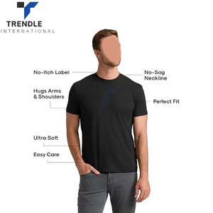 T-shirts pour hommes à manches courtes, col rond, formels, 100% coton, respirants, en toile unie, t-shirts originaux, confortables à porter, élégants - Product Image 2