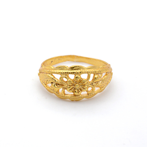 Boho Floral Wedding Bands or <b>Rings</b> Tribal Brass Jewelry Women 18k Gold Plated Trendy <b>Dainty</b> Flower Design Wholesale - Product Image 6
