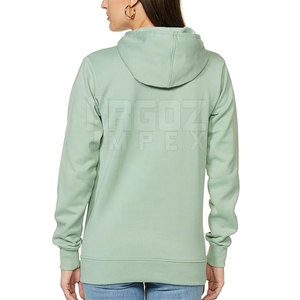 เสื้อฮู้ดผู้หญิงสั่งทำขายส่ง ผ้าฝ้าย 100% สีพื้น ระบายอากาศ แห้งเร็ว สไตล์ลำลอง มีฮู้ด ปักโลโก้ด้านหน้า - Product Image 3