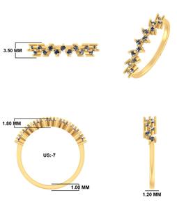 Elegante 0.12Ct Moissanite Zig Zag Apilable Pave Setting Punk Style Band en 14K Rose Gold Anillos unisex - Product Image 6