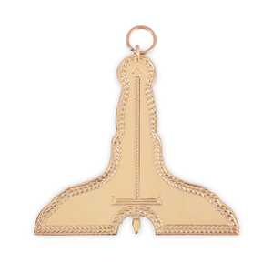 Senior Warden Blue Lodge Oficial Collar Joya Chapado en oro con cinta verde Masonic Regalia Freemasons Jewels - Product Image 1