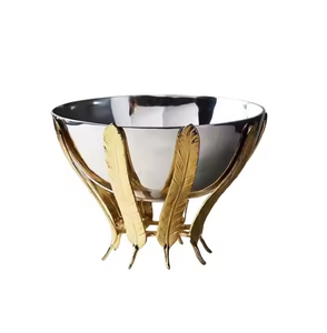 Bols décoratifs de couleur dorée avec un matériau en aluminium de haute qualité, bol avec couleur personnalisée pour nos clients comme le nickel chrome - Product Image 3