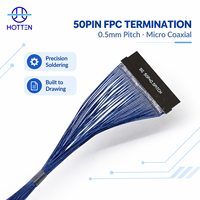 Câble coaxial micro FPC personnalisé Hotten à 50 broches, pas de 0,5 mm, assemblé selon un dessin