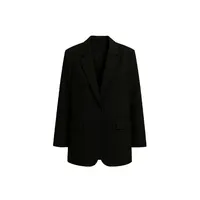 Blazers oversize pour femmes avec broderie et bouton décoratif, en coton non tissé 100% uni, vêtements longs