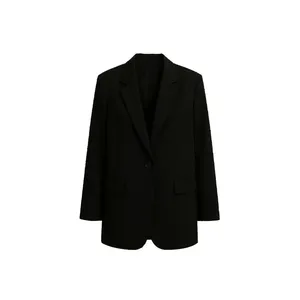 Blazers Extra Grandes para Mujer con Bordado y Decoración de un Solo Botón, 100% Algodón, Prenda Larga - Product Image 3