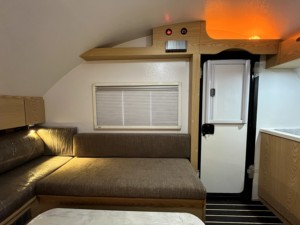 Mini Orange Caravan Travel Trailer 2 Person Modern Design <b>Plastic</b> Body <b>Slide</b>-Out Kitchen - Product Image 5