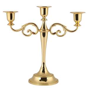 Acube Industries' elegante soporte de mesa de Metal negro de 5 brazos candelabros de oro plateado hogar Navidad linterna de vidrio - Product Image 2