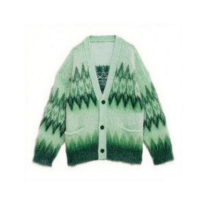 Pull cardigan à double boutonnage chaud d'hiver, 100% laine, coupe décontractée, vêtements d'extérieur - Product Image 4