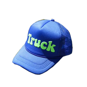 Gorra de camionero con estampado 3D PUFF personalizada, gorra de espuma personalizada de 5 paneles, gorra de corona alta, gorra de camionero Unisex, fábrica de sombreros OEM de Vietnam - Product Image 1