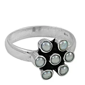 แหวนเงินแท้ 925 ประดับมุก สำหรับผู้หญิง ดีไซน์ดอกไม้ทันสมัย - Product Image 1