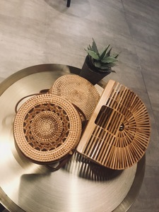 กระเป๋าไม้ไผ่สานทำมือสำหรับผู้หญิง, สินค้ามาใหม่กระเป๋าผ้าคลัทช์สำหรับวันหยุดพักผ่อนกลางแจ้งชายหาดแฟชั่นกระเป๋าชายหาดฤดูร้อน - Product Image 2