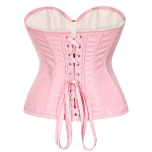 Dernière conception Double acier désossé respirant contrôle du ventre taille formation toile et cuir véritable Long buste Shaper femmes Corset - Product Image 5
