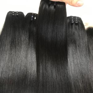 SDD pelo liso de hueso vietnamita pelo negro azabache recto de alta calidad mejor precio al por mayor sin enredos sin caída de extensiones de cabello - Product Image 2