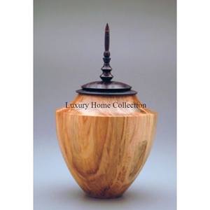 Frascos y urnas de almacenamiento de cenizas de última llegada hechas de madera con tapa de Color negro de madera Diseño largo Suministros de urnas de cenizas memorables - Product Image 1