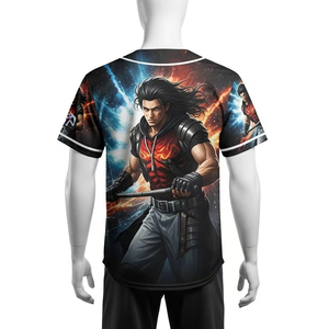 เสื้อเบสบอลผ้าโพลีเอสเตอร์พิมพ์ลายดิจิตอลระบายอากาศชุดกีฬาผ้าความชื้นน้ำหนักเบาชุดทีมออกแบบได้ตามต้องการสำหรับผู้ชายและผู้หญิง - Product Image 4