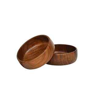 Tazón multiusos de madera maciza hecho a mano para servir aperitivos de desayuno, artículos para servir sopa, ensaladeras para el hogar, suministro al por mayor - Product Image 1