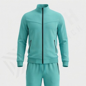 Survêtement à fermeture éclair avec logo personnalisé pour hommes, couleur personnalisée, respirant, coupe décontractée, survêtement à fermeture éclair décontracté pour hommes, ensemble de course à pied pour la salle de sport et le fitness - Product Image 1