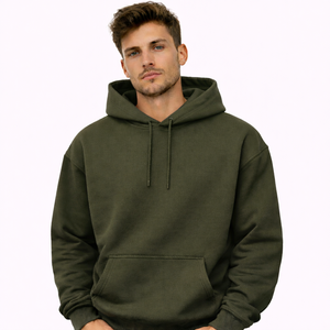 Sweat à capuche en molleton épais 400G pour homme, en coton tricoté, coupe oversize, grandes tailles, logo personnalisé, vente en gros OEM - Product Image 3