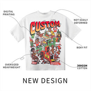 T-shirt pour homme, 100% coton, épaules tombantes, coupe ample, poids lourd, luxe, logo personnalisé, impression DTG, t-shirt graphique pour homme - Product Image 2
