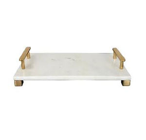 Plateau de service en marbre tendance le plus vendu avec poignées en métal pour déjeuner petit déjeuner dîner personnaliser disponible au prix de gros - Product Image 4
