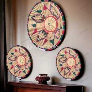 Cesta Redonda de Pared Tejida con Cuerda de Bambú Estilo Art Deco, Precio de Fábrica, Venta al Por Mayor desde India - Product Image 3