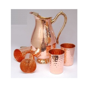 Jarra de cobre puro de calidad superior personalizada al por mayor OEM jarra de cobre potable para el hogar Hotel restaurante jarra de Cobre Indio - Product Image 6