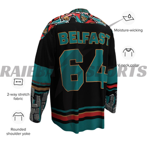 2025 Factory Wholesale Custom Printed Breathable Eco-Friendly Ice Hockey Uniform Set Premium Quality Customized Design Team <b>Name</b> - Product Image 5