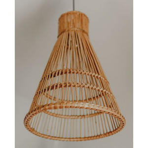Nuevo producto, diseño clásico, mimbre, gran pantalla redonda, lámpara colgante de ratán, luces colgantes de ratán, lámpara de techo hecha a mano - Product Image 2