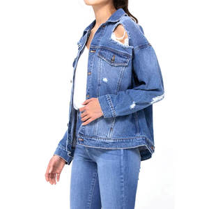 Chaquetas vaqueras transpirables de tamaño personalizado 2024 para mujer, ropa desgastada para exteriores, relleno de algodón, nueva moda, servicio OEM para invierno - Product Image 3
