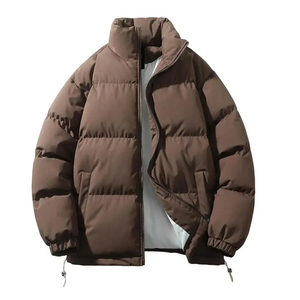 Chaqueta acolchada con cuello levantado para hombre, cortavientos de invierno acolchado con burbujas negras decoradas con bordado, novedad de 2025 - Product Image 1