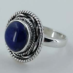 Lapis Lazuli 925 Sterling Silver Handmade <b>Statement</b> <b>Ring</b> Fine Quality September Birthstone Boho Jewelry for Gift - Product Image 5