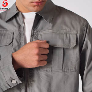 Nouveauté Vente en gros sur mesure Veste cargo à col montant pour homme Manches longues Coupe-vent Automne Hiver Multi-poches Haute qualité - Product Image 5