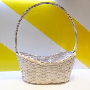 Cesta de bambú blanca, cesta tejida colorida de alta calidad, varios usos, hecha de Vietnam - Product Image 4