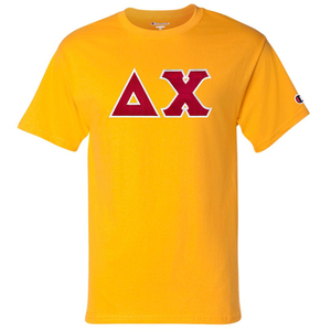 Vente en gros Delta Chi 100% coton T-shirts lettres à manches courtes pour hommes Travaux de broderie et d'impression - Product Image 5