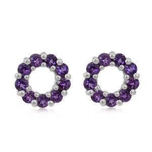 Pendientes de Plata de Ley 925 con Amatista, Venta al por Mayor, para Regalo de Boda o Fiesta - Product Image 2