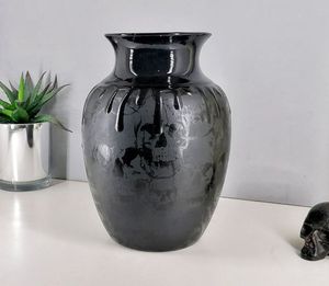 Jarrón de flores de cara de calaveras de aluminio mejor valorado nórdico negro otoño FIESTA DE Halloween restaurante decoración a granel - Product Image 2