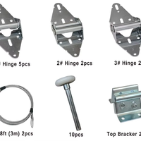 Kit de quincaillerie pour porte de garage 10 roulettes # 1 à 1 # 3 charnières, câbles et supports supérieurs