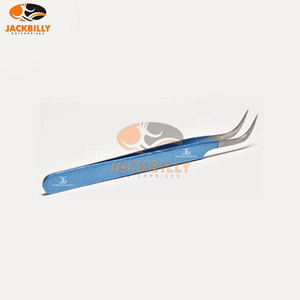 Extensiones de punta de fibra de acero inoxidable con volumen de etiqueta privada, pinzas para cejas y pestañas con logotipo personalizado - Product Image 2