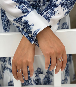 Lapis Lazuli แหวนบน925เงินทำมือแหวน Lapis Lazuli แถบเดียวเครื่องประดับเงินสำหรับเป็นของขวัญ partywear - Product Image 2