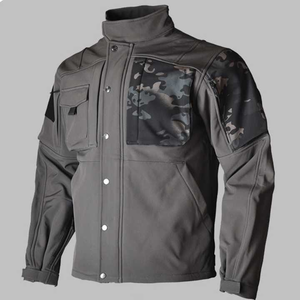 Men's Windbreaker Customized Autumn Winter Shark Skin Fleece Plush Jacket Thickened Warm Jacket <b>Coat</b> - Product Image 3
