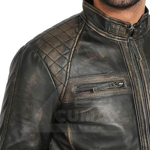Wholesale Plus Size <b>Leather</b> <b>Jacket</b> Outdoor Use <b>Leather</b> <b>Jacket</b> Stand Collar <b>Men</b> <b>Leather</b> <b>Jacket</b> - Product Image 6