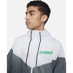 New Arrival Behram International Men's High Quality Custom Hooded Windbreaker Jacket Quick Dry Lightweight Breathable Nylon - Product Image 3