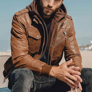 Chaqueta Universitaria de Béisbol de Cuero PU con Logotipo Bordado Personalizado en la Parte Delantera, con Cuello Alto para Hombre, para Invierno - Product Image 3