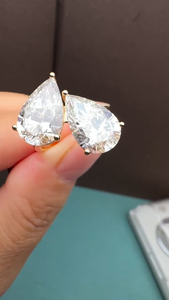 4 Carat E VVS2 Toi et Moi Pear and Pear Cut Engagement <b>Ring</b> Moissanite Diamond Engagement <b>Ring</b> <b>Two</b> <b>Stone</b> Solitaire <b>Ring</b> - Product Image 3