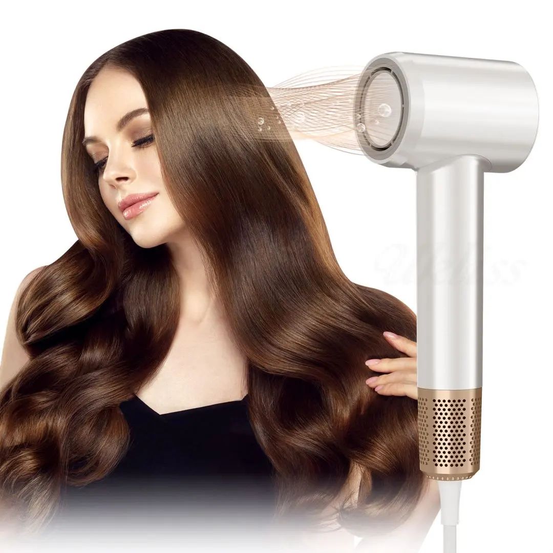 Secador de cabelo de alta velocidade, t-forma 2300w bldc para secar cabelo com motor sem escova e baixo ruído