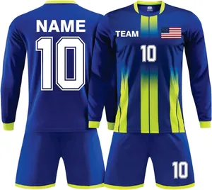 Uniforme de futebol personalizado masculino, camisa de futebol, conjuntos de uniformes de futebol para homens e mulheres, com resultados de alta resolução