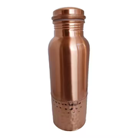Nouvelle bouteille d'eau en cuivre écologique 100% pure et saine de 1000 ml avec couvercle alimentaire sûr, idéale pour le sport, les voyages et les bienfaits ayurvédiques
