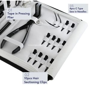 New Hair extension tools kit pressing tape in plier micro ring plier keratin bond cutter hair <b>clips</b> pulling <b>hook</b> thread snip - Product Image 3
