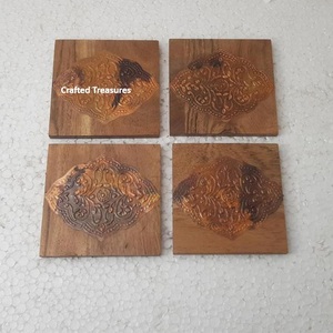 Classic Shape Acacia Wood <b>Coaster</b> Wooden Tea <b>Coaster</b> for <b>Table</b> Top Factory Direct in India - Product Image 4