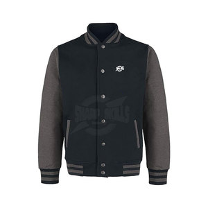 Customized Logo Men's <b>Slim</b> <b>Fit</b> Letterman <b>Jacket</b> with Stand Collar Breathable & Eco-Friendly Winter Outdoor Wear Low MOQ - Product Image 1